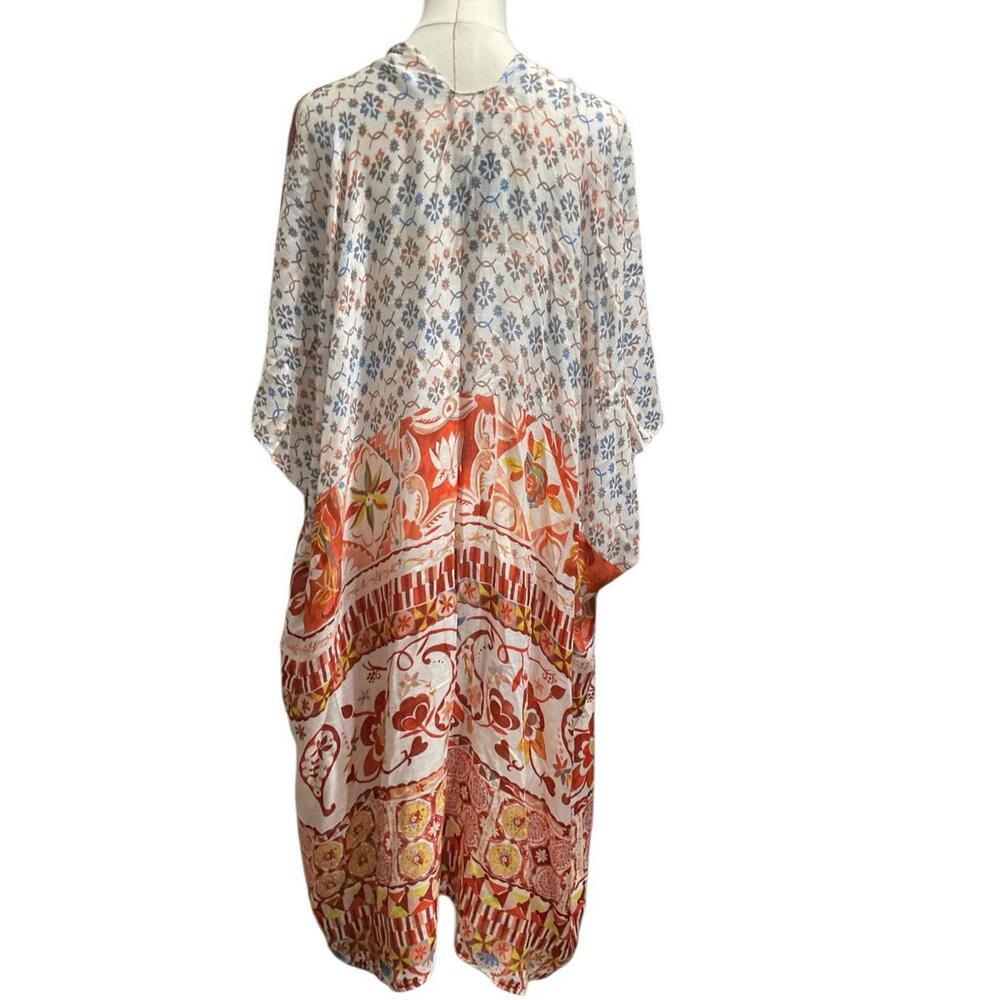 Yak & Yeti Boho Kimono Cardigan One Size Floral Patchwork 100% Viscose NWT - Picture 4 of 7